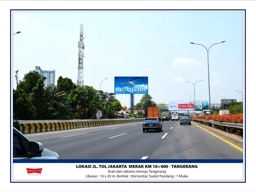 Billboard<br>LED Jl. Tol Jakarta-Merak KM.10+400A, Tangerang 20200624 lok jl tol jakarta merak km 10400 a tangerang