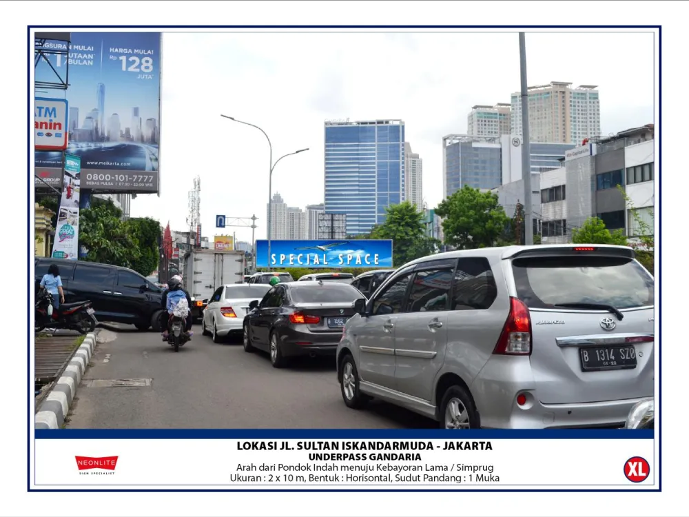 Billboard<br>LED Underpass Gandaria, Jl. Sultan Iskandarmuda, Jakarta (XL) 20200624 lok underpass gandaria jakarta xl a