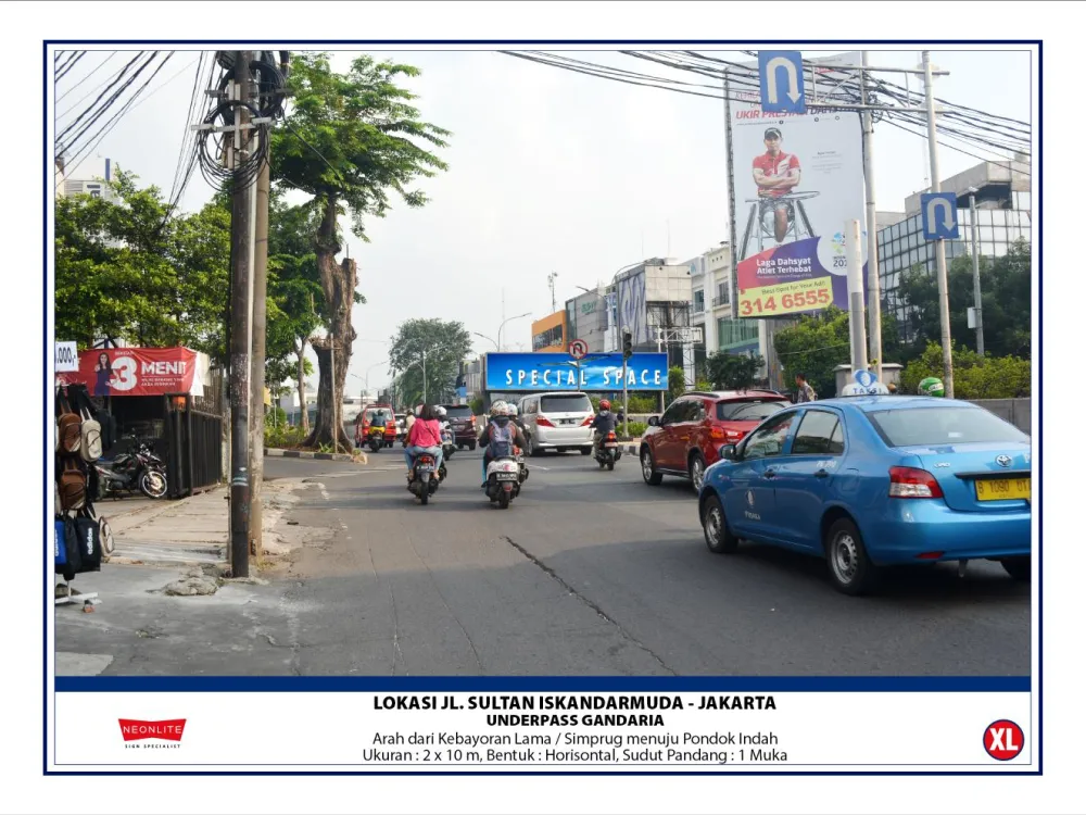 Billboard<br>LED Underpass Gandaria, Jl. Sultan Iskandarmuda, Jakarta (XL) 20200624 lok underpass gandaria jakarta xl b