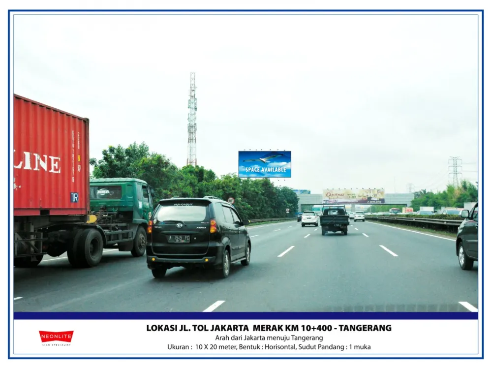 Billboard<br>LED Lokasi Jl. Tol Jakarta-Merak KM.10+400, Tangerang lok jl tol jakarta merak km 10400 tangerang